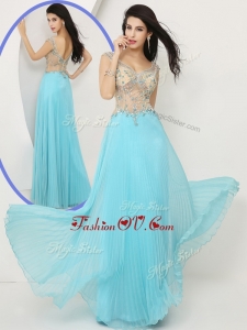 2016 Most Popular Empire Straps Prom Dresses with Beading