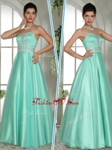 2016 Most Popular A Line Sweetheart Beading Prom Dresses in Apple Green