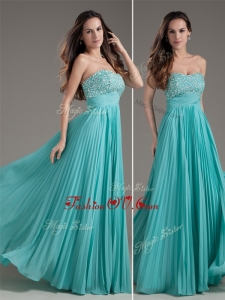 2016 Most Popular Empire Strapless Turquoise Long Prom Dress