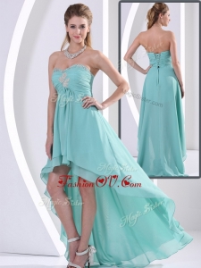 2016 Unique Sweetheart High Low Prom Dress with Beading