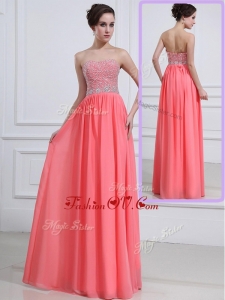 2016 Unique Sweetheart Watermelon Prom Dresses with Beading