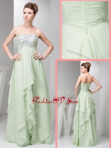 Spring Vintage Empire Strapless Floor Length Sequins Prom Dresses