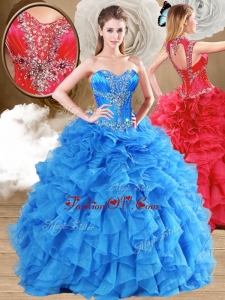 2016 New Arrivals Ball Gown Sweet 16 Gowns with Beading and Ruffles