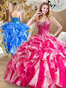 Discount Beading and Ruffles Sweet 16 Dresses in Multi Color