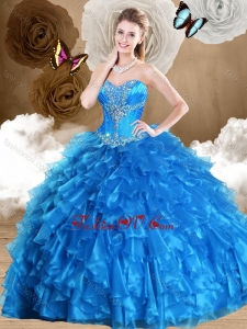 2016 Beautiful Ball Gown Sweetheart Quinceanera Dresses with Beading and Ruffles