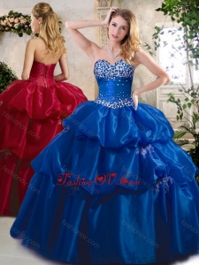 2016 Lovely Ball Gown Sweet 16 Dresses with Beading and Pick Ups