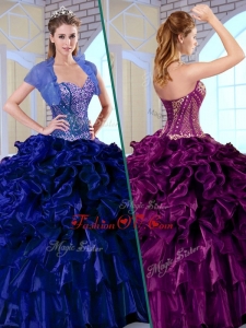 Luxurious Ball Gown Sweetheart Quinceanera Dresses with Ruffles and Appliques