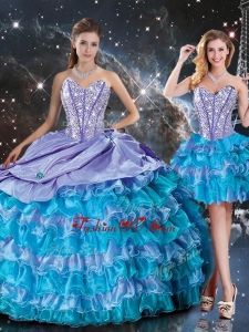 Luxurious Sweetheart Detachable Quinceanera Skirts with Beading and Ruffled Layers