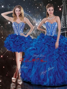 New Style Sweetheart Detachable Quinceanera Skirts in Blue