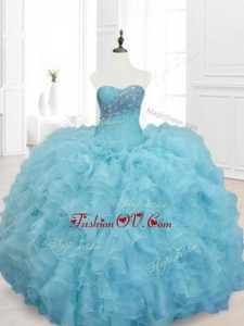 Cheap Ball Gown Sweet 15 Dresses with Beading and Ruffles