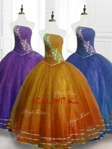 Lovely Ball Gown Strapless Organza Quinceanera Dresses with Beading