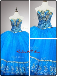 2016 Custom Made Sweetheart Quinceanera Gowns with Appliques and Beading