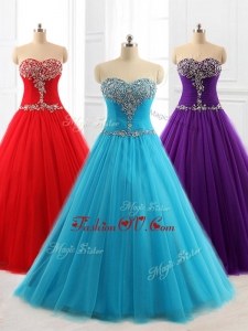 Custom Made A Line Sweetheart Quinceanera Dresses with Beading for 2016