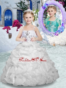 Lovely Spaghetti Straps Cheap Flower Girl Dresses with Beading and Ruffles