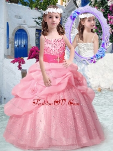 2016 Best Spaghetti Straps New Style Little Girl Pageant Dresses with Beading and Bubles