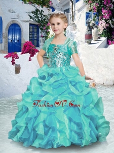 2016 Fashionable Ball Gown New Style Little Girl Pageant Dresses with Beading and Ruffles