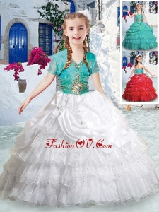 2016 Lovely Halter Top Cheap Little Girl Pageant Dresses with Ruffled Layers