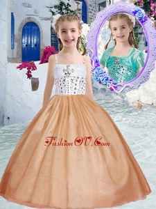 2016 Pretty Spaghetti Straps New Style Little Girl Pageant Dresses with Beading