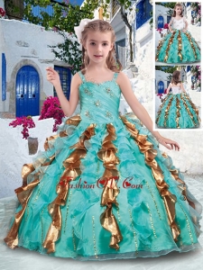 2016 Top Selling Straps New Style Little Girl Pageant Dresses with Beading and Ruffles