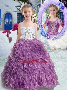 New Arrivals Spaghetti Straps Beading and Ruffles New Style Little Girl Pageant Dresses