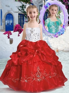 New Arrivals Spaghetti Straps New Style Little Girl Pageant Dresses with Beading and Bubles