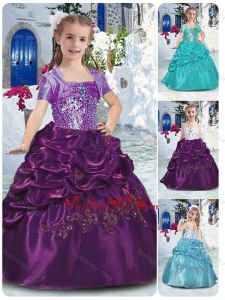 New Style Spaghetti Straps Little Girl Pageant Dresses with Beading and Bubles