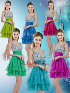 2016 Pretty Straps Short Prom Dresses with Sequins for Fall