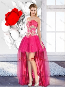 High Low Beaded Unique Prom Dresses with A Line