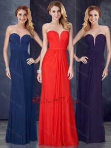 2016 Discount Sweetheart Belted and Ruched Bridesmaid Dress in Navy Blue