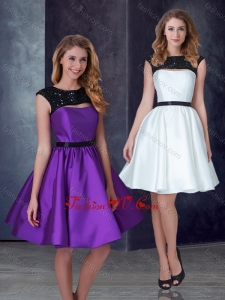 2016 Exclusive A Line Taffeta Prom Dress with Appliques and Belt