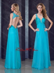 2016 Simple Empire Straps Beaded and Applique Vintage Prom Dress in Teal