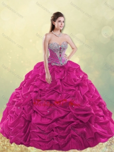 Gorgeous Really Puffy Beaded and Bubble Quinceanera Dress in Taffeta