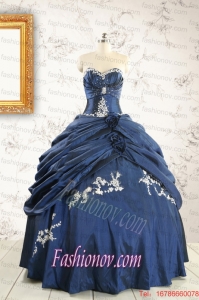 Gorgeous Sweetheart Ball Gown Quinceanera Dresses in Navy Blue