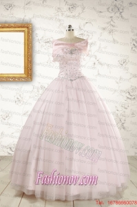 Light Pink Beading Pretty Quinceanera Dresses for 2015