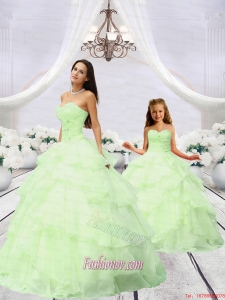 Most Popular Beading and Ruching Light Green Princesita Dress for 2015