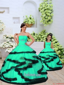 2015 Modest Beading and Ruching Princesita Dress in Turquoise