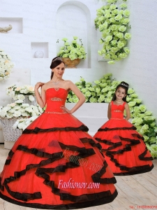 Most Popular Beading and Ruching Princesita Dress in Red
