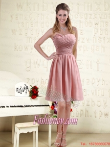 Fitted Sweetheart Empire Chiffon Bridesmaide Dresses with Ruching