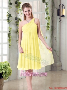 Lovely Inexpensive One Shoulder Bridesmaid Dress with Scarf
