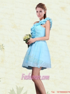 Ruching and Ruffles One Shoulder Chiffon Bridesmaid Dresses