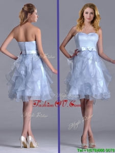 Cheap Empire Sweetheart Bowknot Lavender Bridesmaid Dress in Knee Length