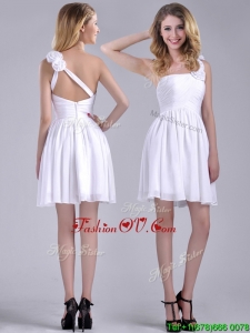 Classical Criss Cross White2016 Dama Dresses with Hand Crafted Flowers