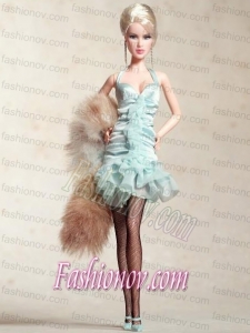 Cute Halter Apple Green Dress With Mini-length Barbie Doll Dress