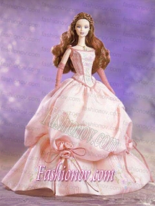 Hand Made Flowers and Embroidery Ball Gown Champagne Barbie Doll Dress