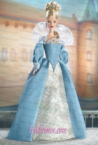 The Most Amazing Blue Dress With Long Sleeves For Barbie Doll Dress