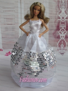 Ball Gown Party Clothes Sequins Barbie Doll Dress