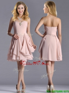 Exclusive Sweetheart Chiffon Beaded Prom Dress in Light Pink