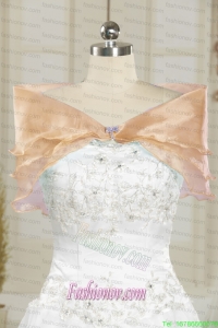Champagne Open Front Organza Beading Shawls for Wedding