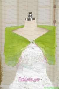 2014 New Style Beading Organza Shawls in Spring Green