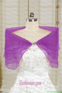 2014 Open Front Beading New Style Shawls in Purple
